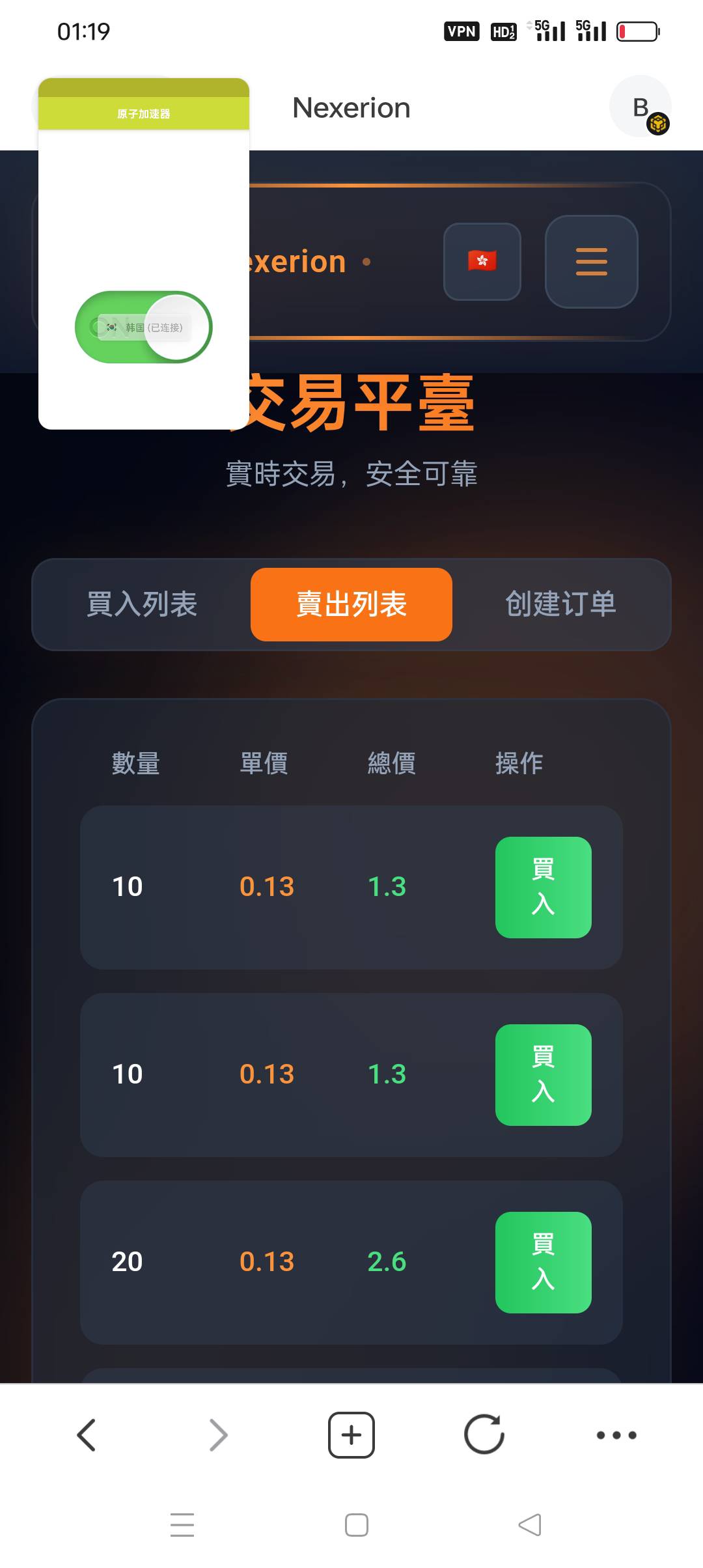 nexerion 钱包长到1.3了 10个币等于1.3u 签到5天送50个币 卖40 到手5.2个u了 

78 / 作者:被狗催放弃了 / 