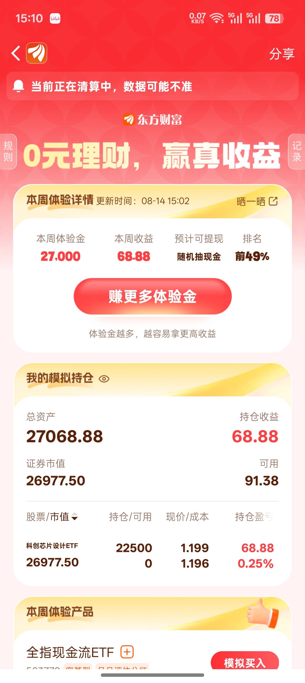 刚才还400  一个小时不到  就剩68了，有钱我也不去炒股，大起大落的感觉太刺激了


9 / 作者:海涛0611 / 