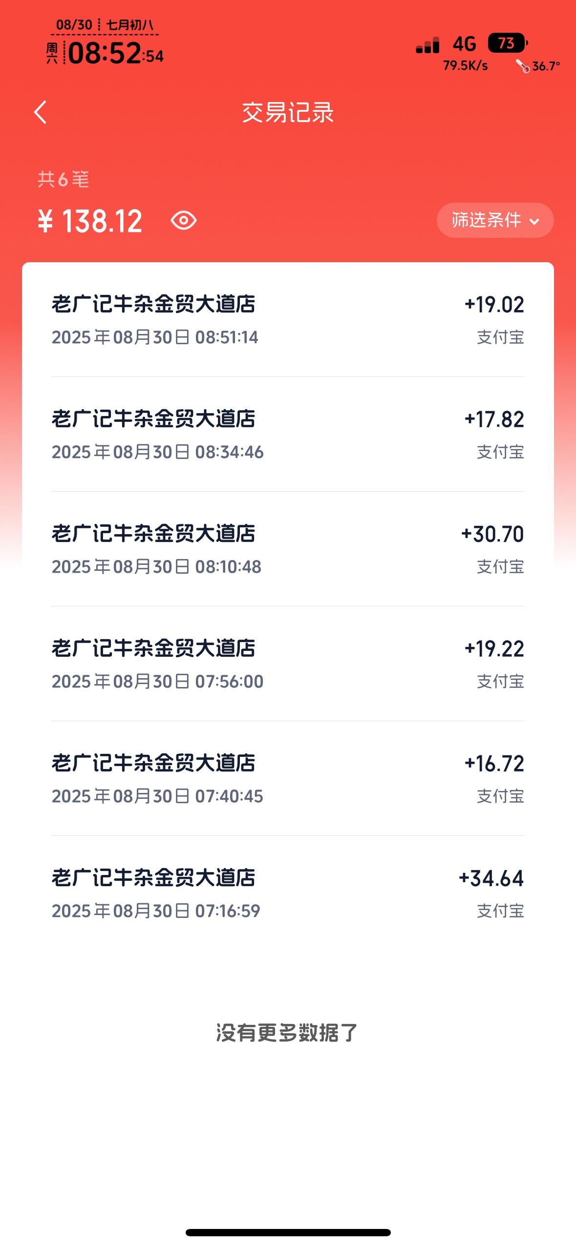 起床高德就破138，舒服，第三天

6 / 作者:知名靓仔小小号 / 