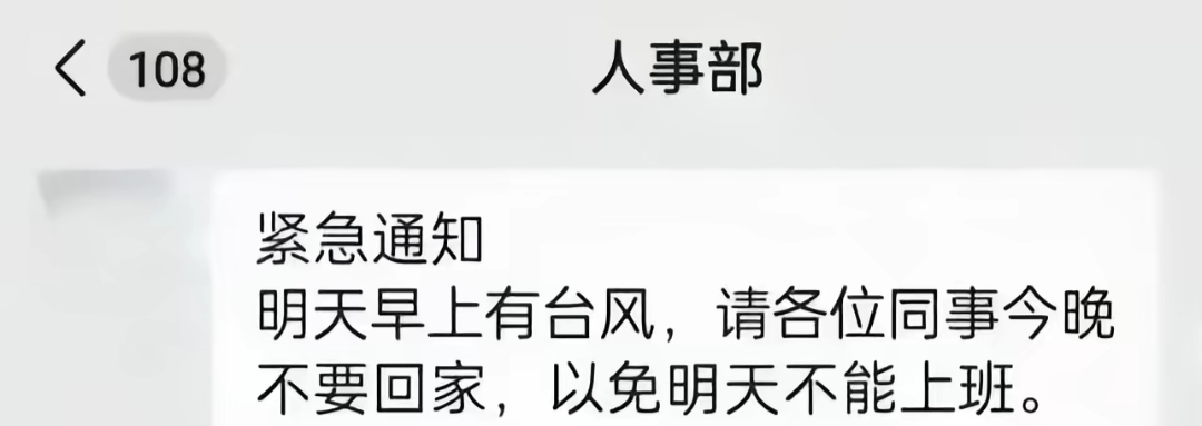 台风停工？不存在的。老板说核弹来了都要上

4 / 作者:时光静好。 / 