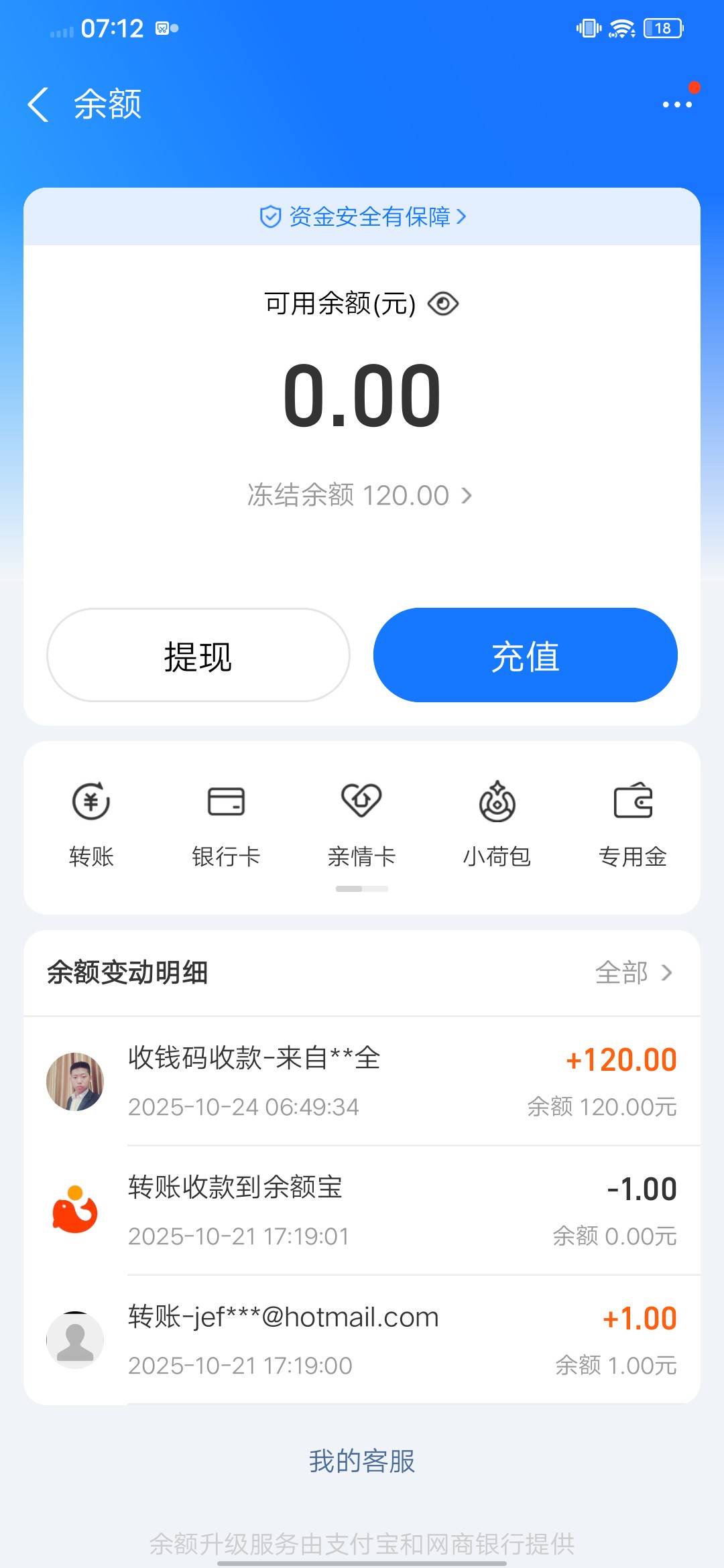 不懂就问这种怎么破？月中波币卖了收了一次1000的款，上次就弹消息了，今天收120被冻72 / 作者:朱一寒 / 