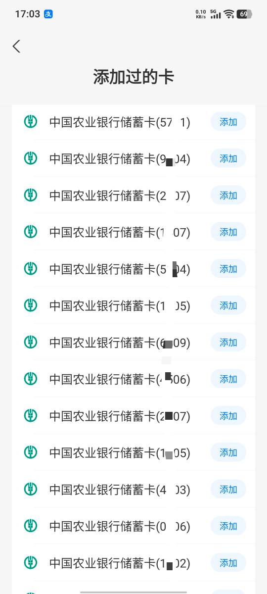 我去刚看了一下支付宝添加过80多张卡，这些年，老农开过20张，中行6，交通6，平安6，48 / 作者:假老哥真挂壁 / 