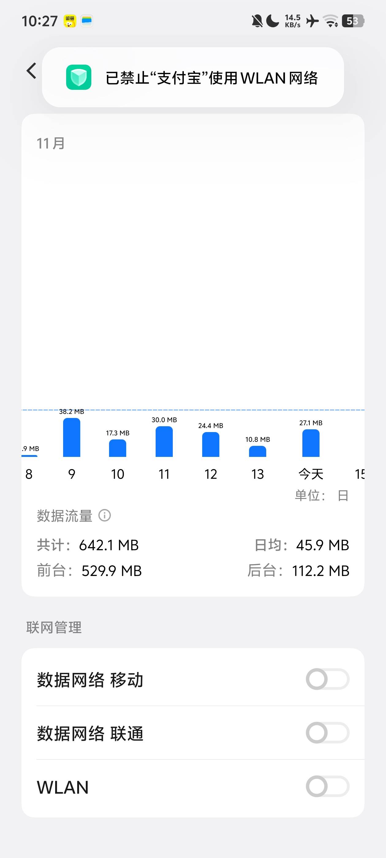 禁止支付宝联网不行。卡在这里了，右上角那三个点也点不进去


54 / 作者:卿1卿 / 