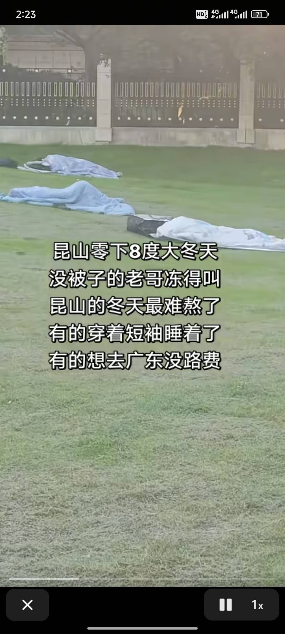 在江苏的老哥真的是这样露营的吗？晚上有露水不是更冷吗？难道没有公园或者遮风挡雨的34 / 作者:小小鸟@ / 