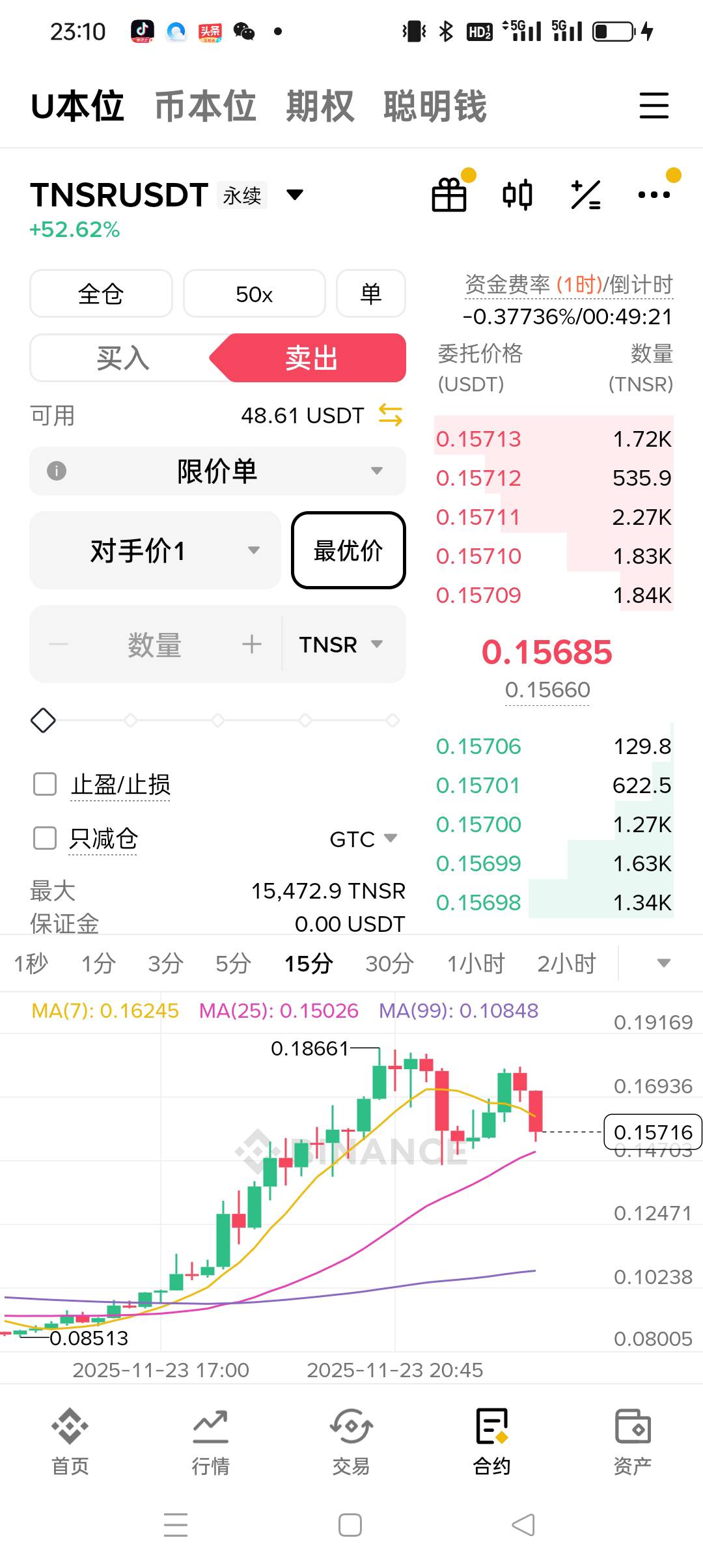 币安 是人是狗 都送40u  这个.跑了 只管空它 

57 / 作者:被狗催放弃了 / 