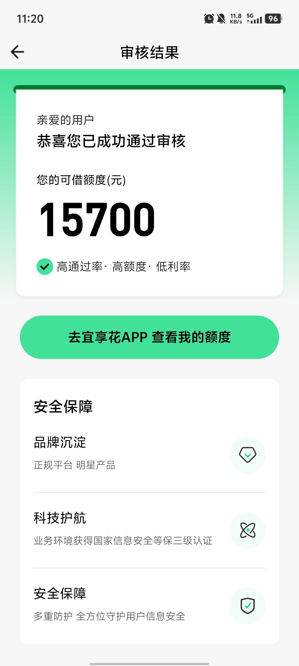 宜享花2000十分钟到账，杯水车薪啊，老哥们。@卡农阳阳 


36 / 作者:陌上柳絮 / 