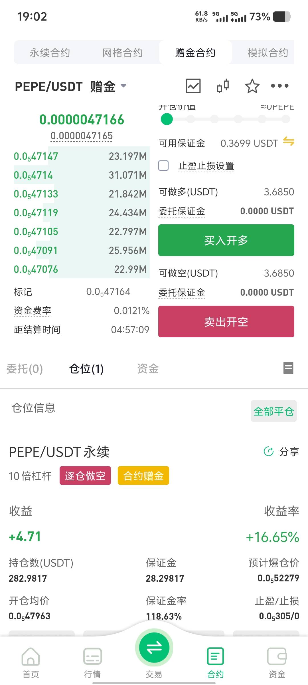 币王小号100u亏的只剩28u了，又得慢慢磨本金了。

36 / 作者:大老黑呀 / 