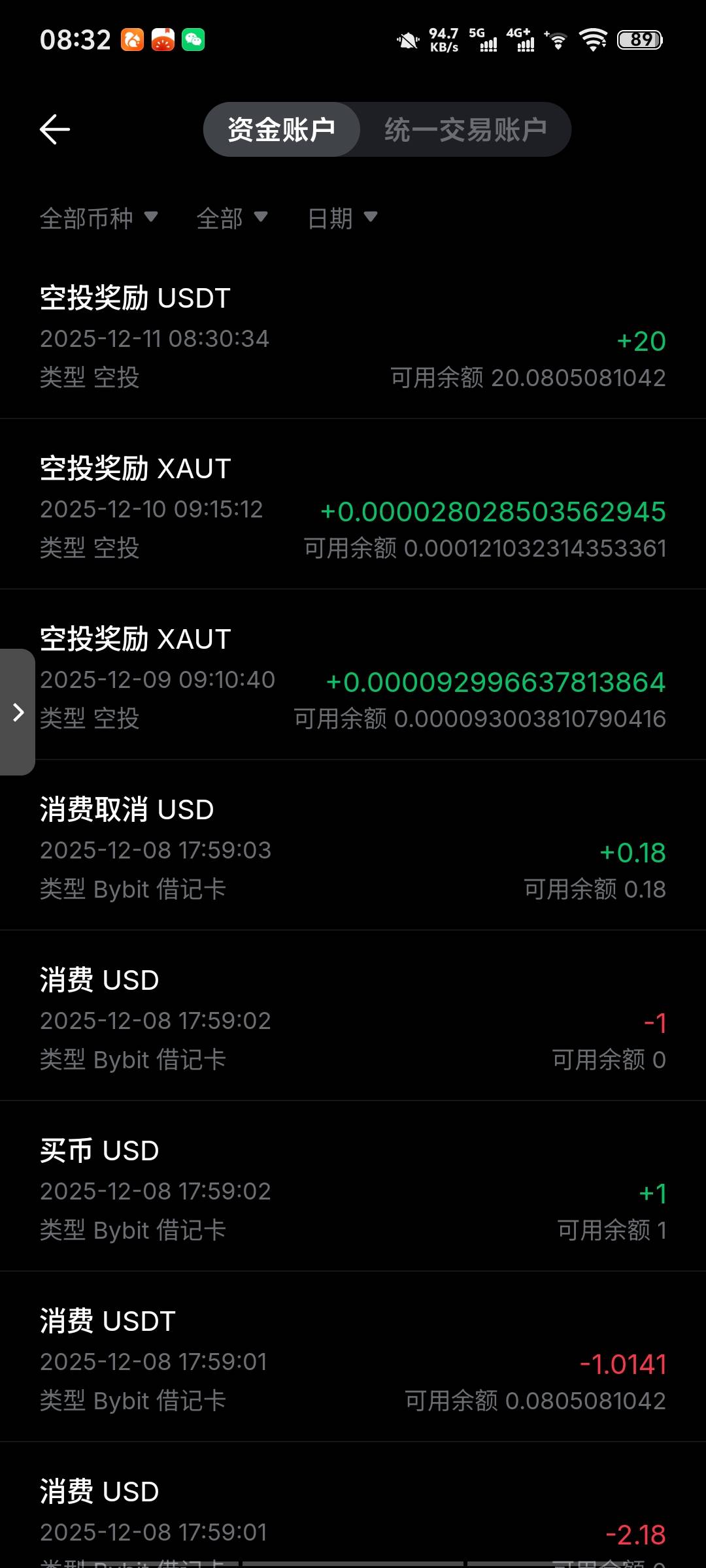 美滋滋，by卡消费空投到账了

70 / 作者:带带懂团 / 