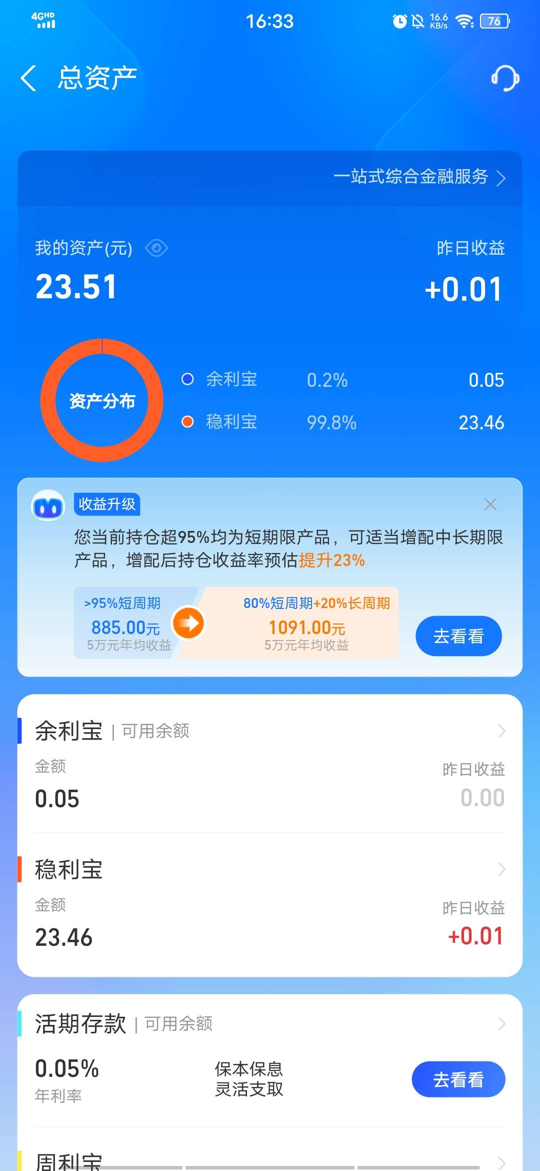 体验金薅的羊毛。一共有30多块钱。但是这个过程很漫长 

72 / 作者:国王与乞丐的事 / 