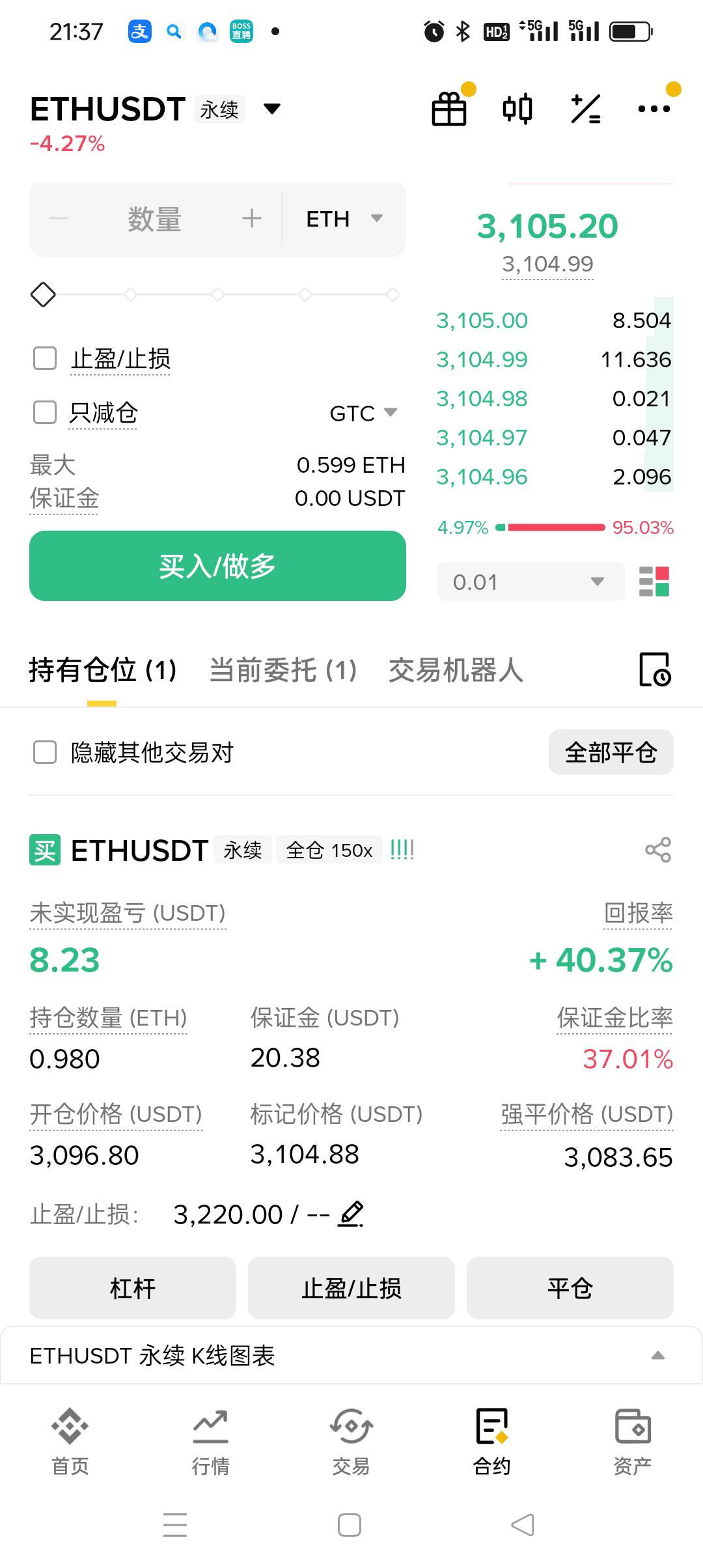 ETH   今晚长到3200 发财 

41 / 作者:被狗催放弃了 / 