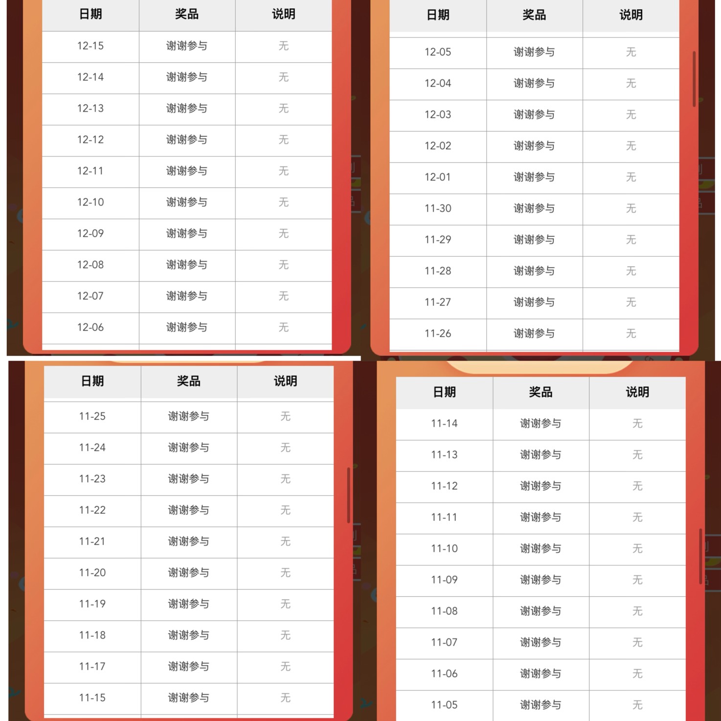 这工会抽奖从10月24号中了之后开始
然后一直不中


42 / 作者:小熊科技 / 