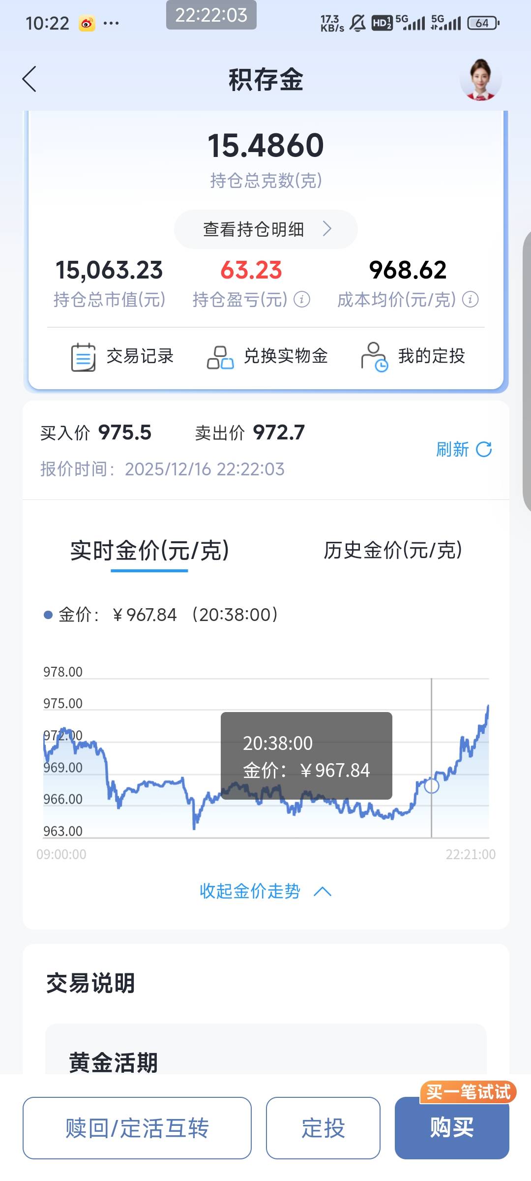 黄金每天短线赚个百八十还是挺稳定的

57 / 作者:压马路126 / 