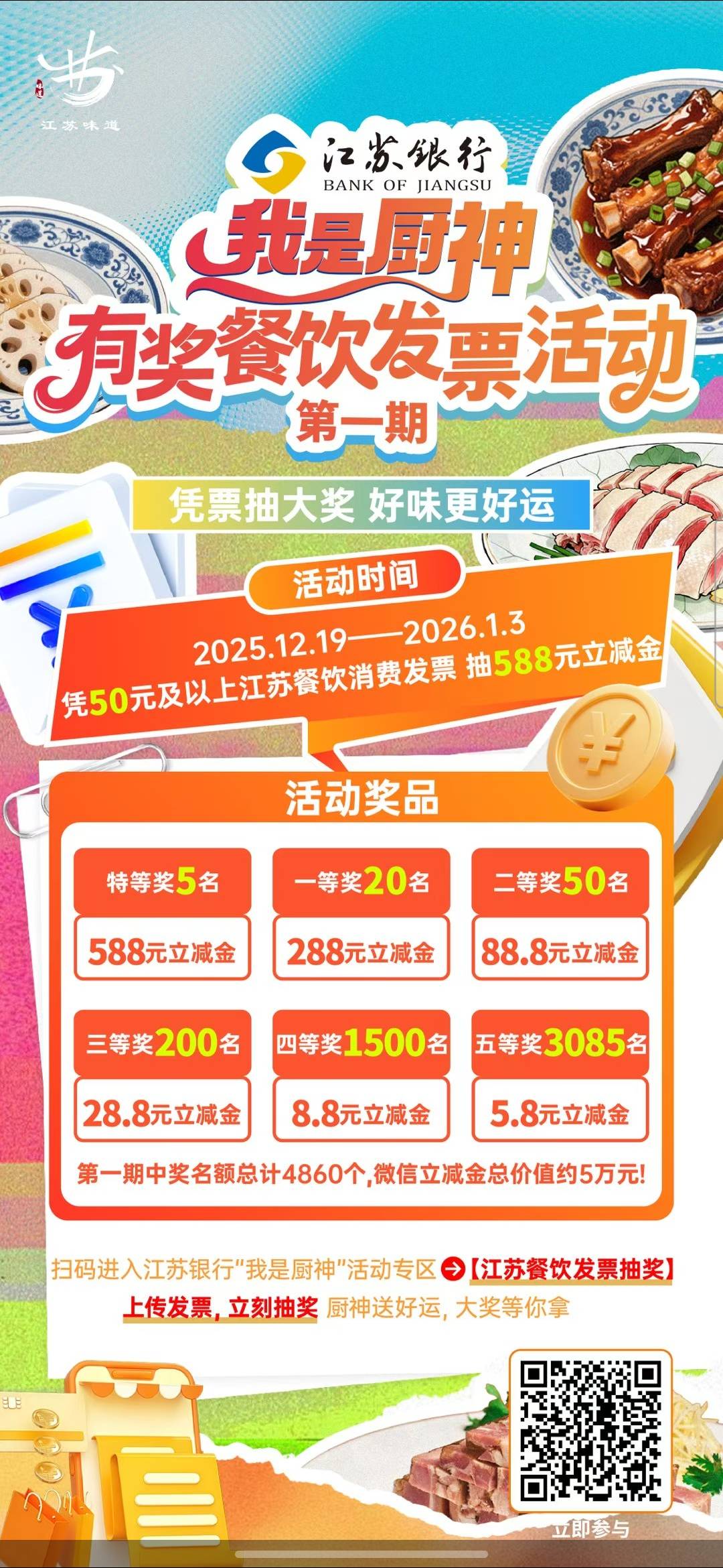 江苏银行我是厨神有奖餐饮发票活动50 / 作者:亚索不是弟弟 / 