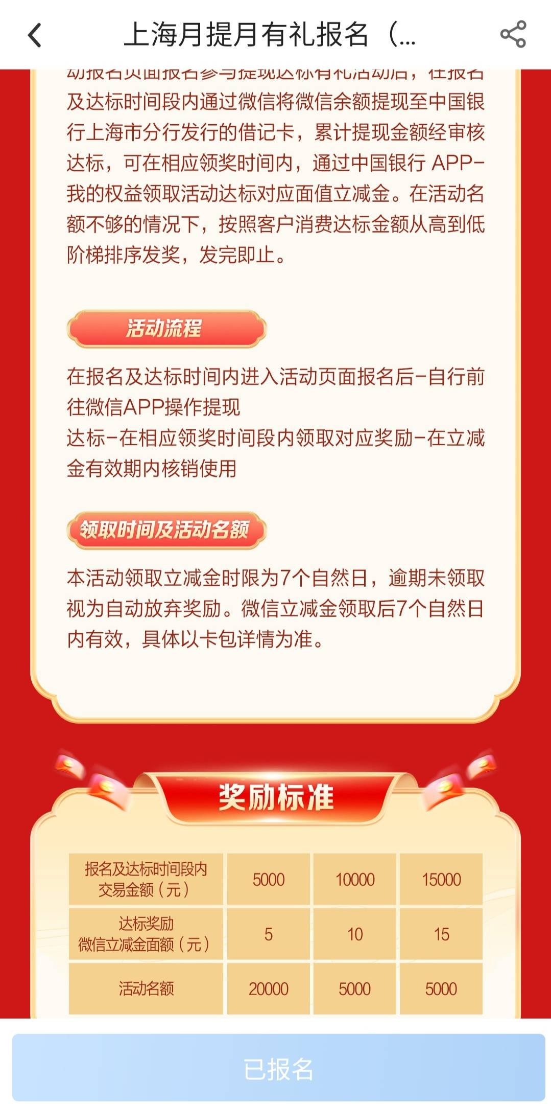 中行上海简单粗暴火速报名，从微信零钱提现到中行上海卡，累计金额达标即可


35 / 作者:犬子威武霸气 / 