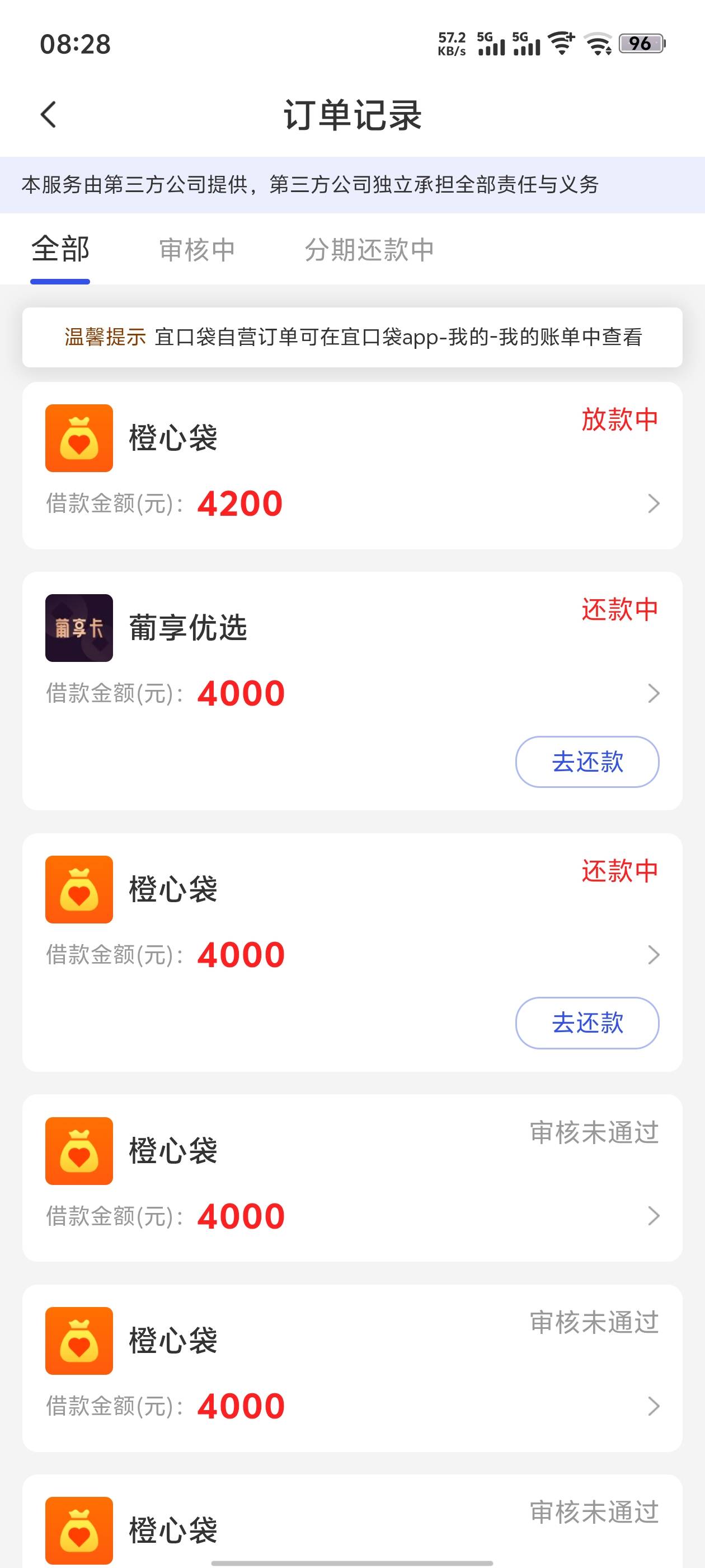 宜口袋出了第三比，前面两比是11月20同时申请的一共8000，橙心贷4000，葡享卡4000，可78 / 作者:狼心痛 / 