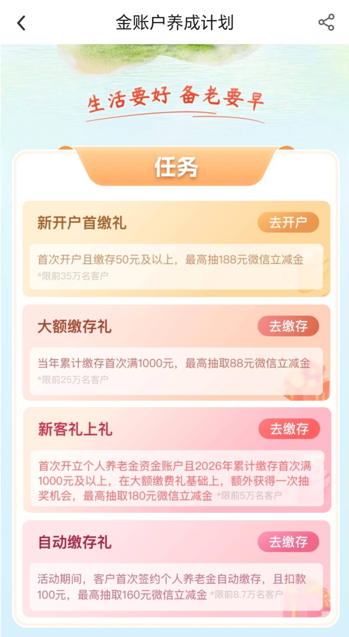 老哥们去年开过中行养老注销了 这任务今年的不能达标了？

49 / 作者:苟利国家生死以 / 