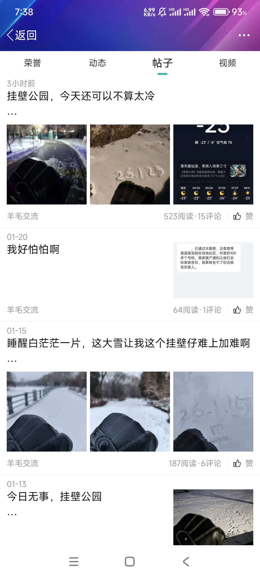 早上醒来刷帖子看见这位老哥挂壁在公园，这还是在东北。真是勇啊！这么冷的天天天在外24 / 作者:答案888 / 