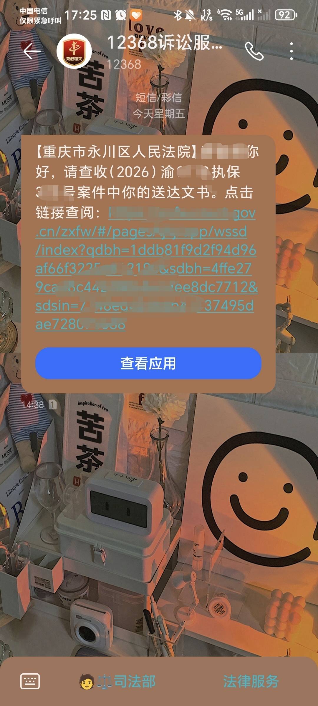 中执网查不到案件，但是法院确实发短信过来了，还被财产保全司法冻结了，能不能提交异64 / 作者:秋风知我意 / 