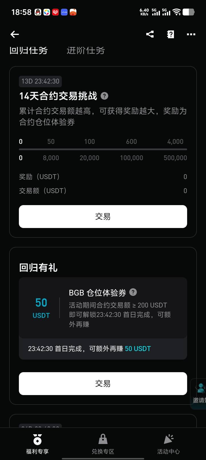 bitget  回归交易200U  得50合约体验金  可以弄吗 有没有利润 搞2U  拉100倍杠杠能不36 / 作者:戒赌—孤儿 / 