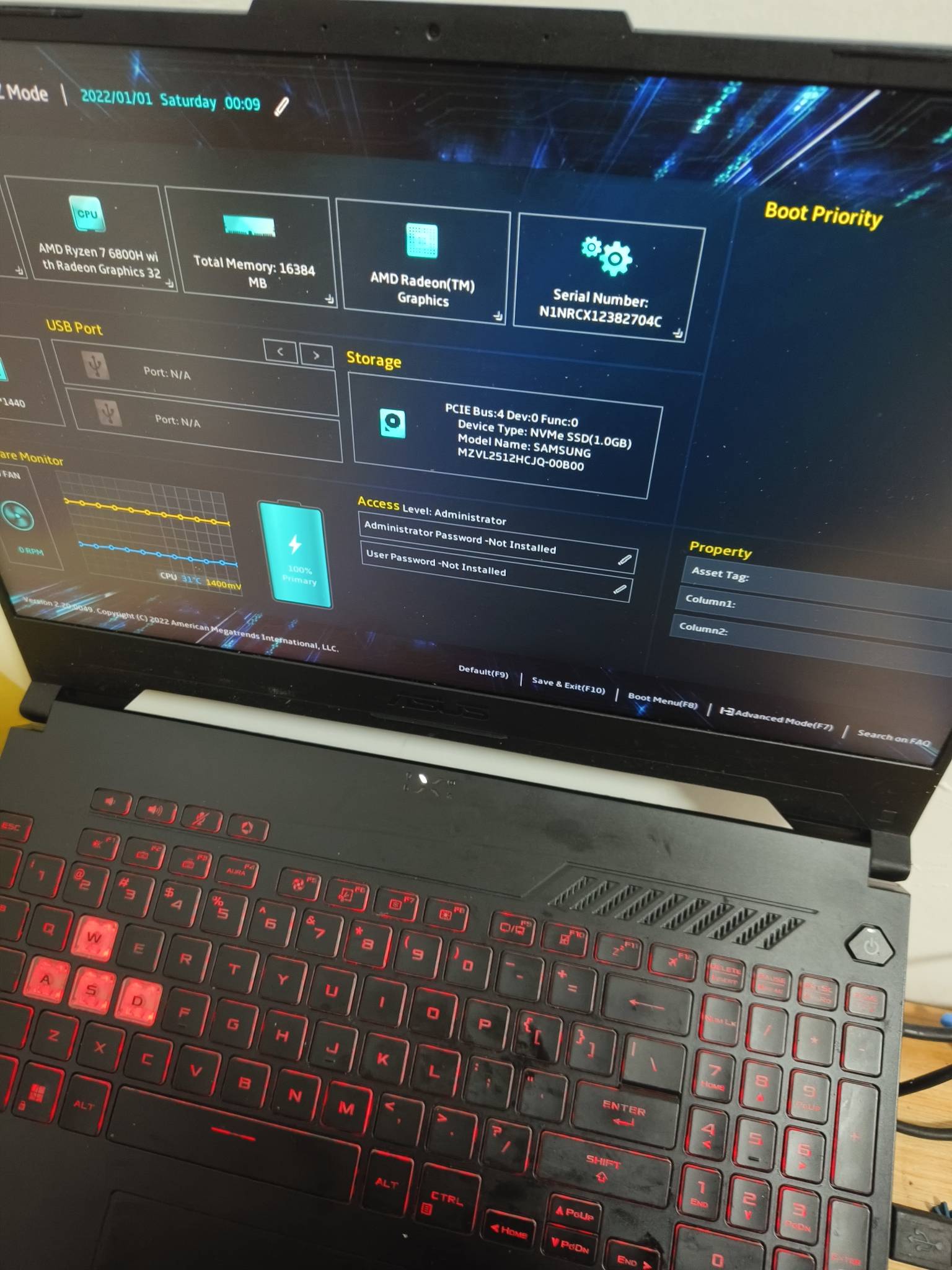 今天华硕天选3，一开机就进入电脑进入bios界面跟着晚上各种教程，拆了两次后盖重插硬50 / 作者:江东-华少 / 