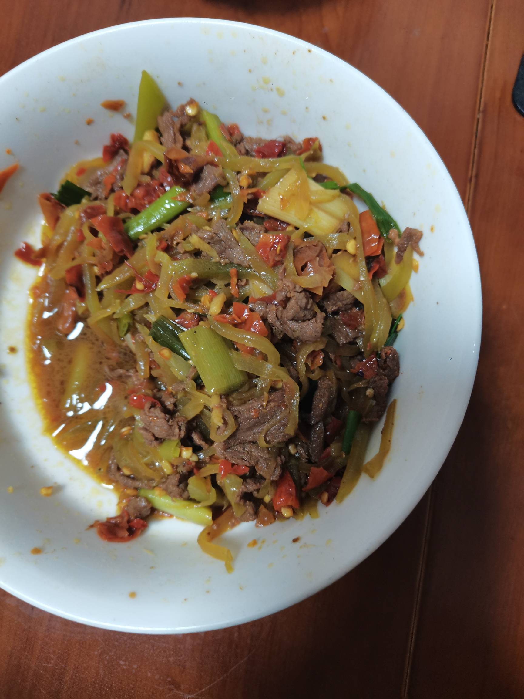 吃昨晚剩菜牛肉炒莴笋，丢了有点浪费

43 / 作者:小目标。 / 