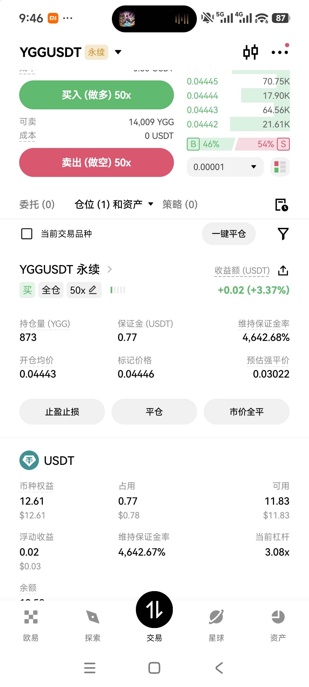老哥们这玩意玩不来，做多的，多少可以平仓。

65 / 作者:杨兄 / 