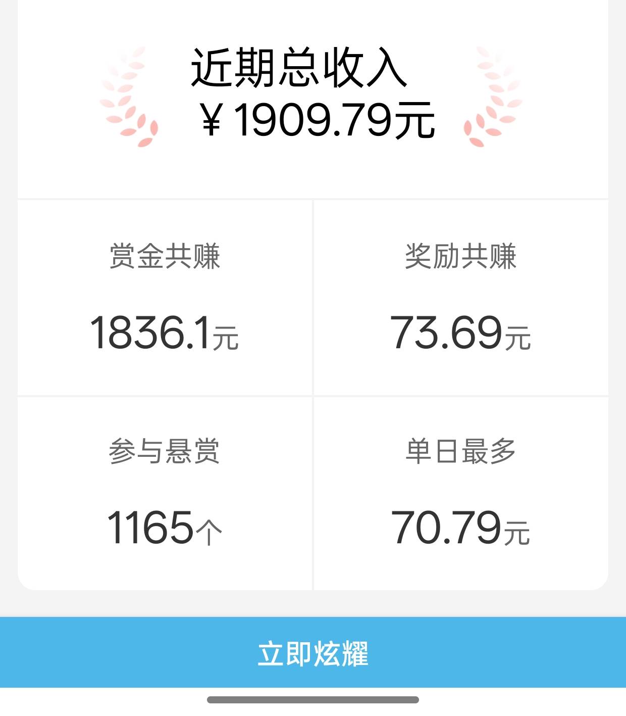 可以了了挣了快2百大毛了

53 / 作者:逆袭成功人士 / 