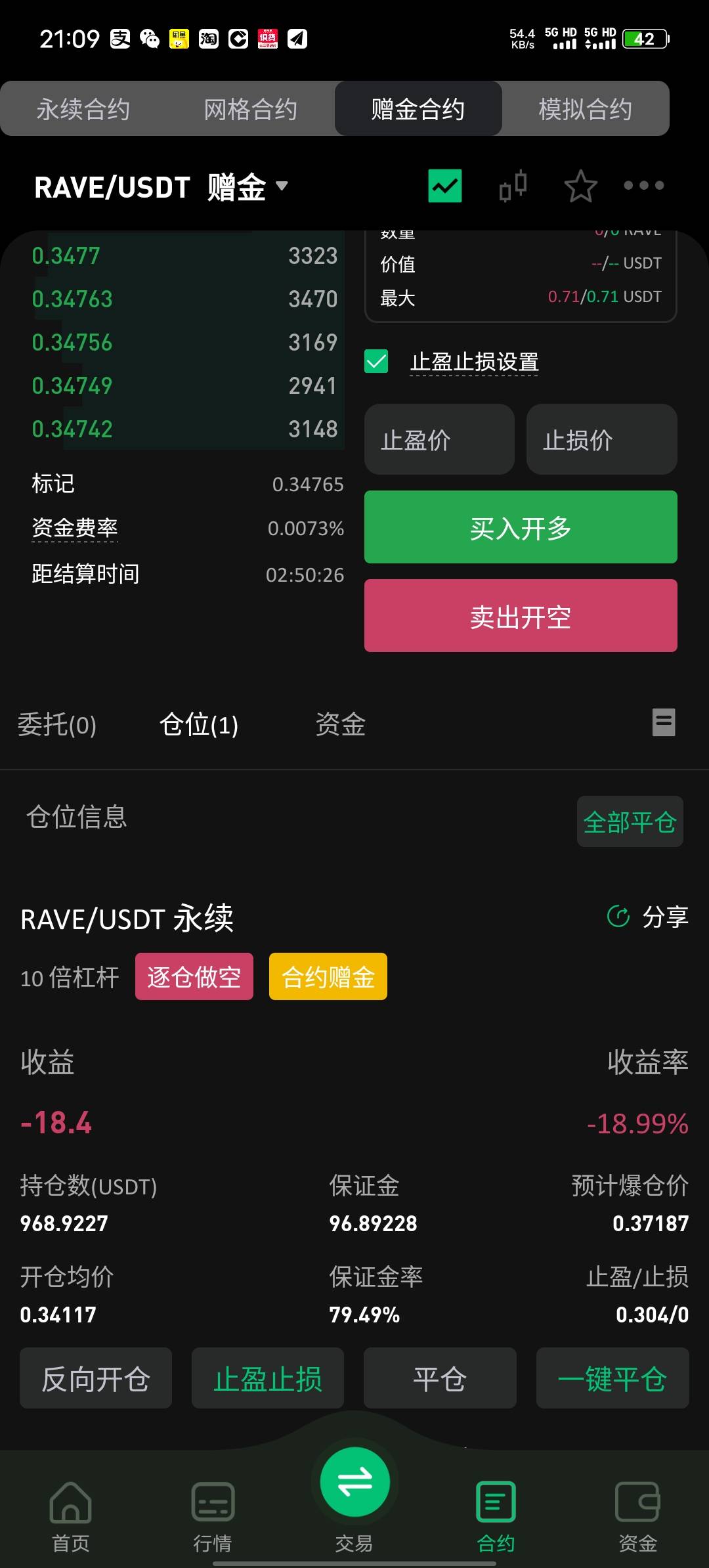 之前没接触过，看到老哥们说那个涨那个空。然后反复操作了一整天100本金都不到了。随10 / 作者:北走北走 / 