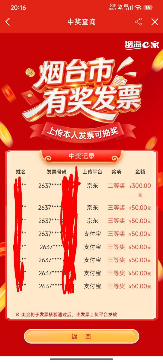 烟台发票终于开奖了上传了10张中了8张

12 / 作者:月亮很圆 / 