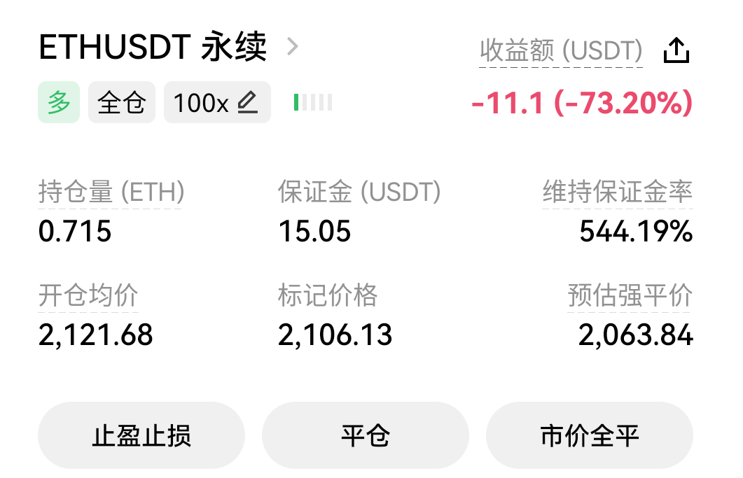 @小雨微凉 老哥睡了吗？快起来平仓，你做多要爆了

67 / 作者:小雨微凉 / 