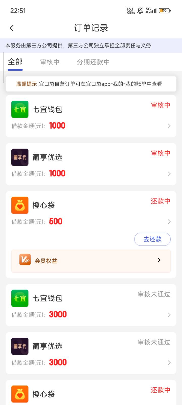 管理加精！橙心袋真踏马牛b，宜口袋逾期两天，这个23号申请的，而且重点是我会员之前40 / 作者:刘郎才气 / 