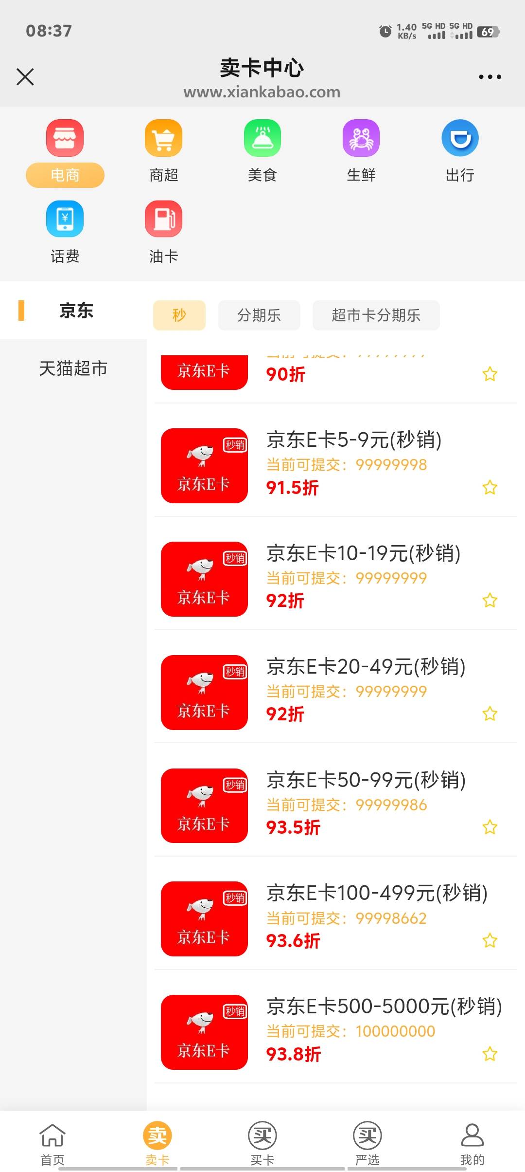 谁在偷申请100京东卡，闲卡宝1300多张都滞销了

82 / 作者:卡农第一美 / 