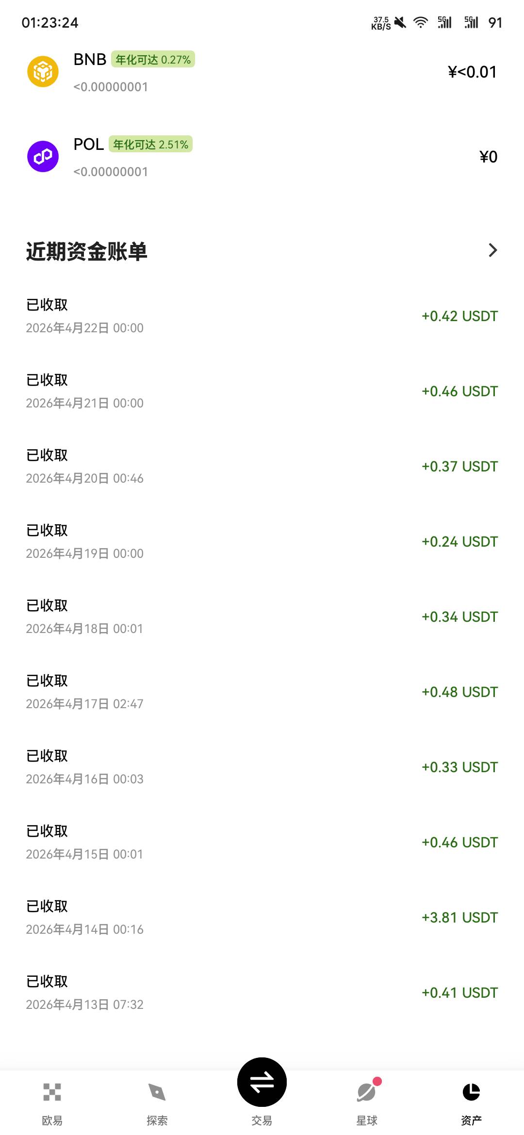 欧易活动啥时结束，每天低保0.4U

79 / 作者:小沫老公 / 