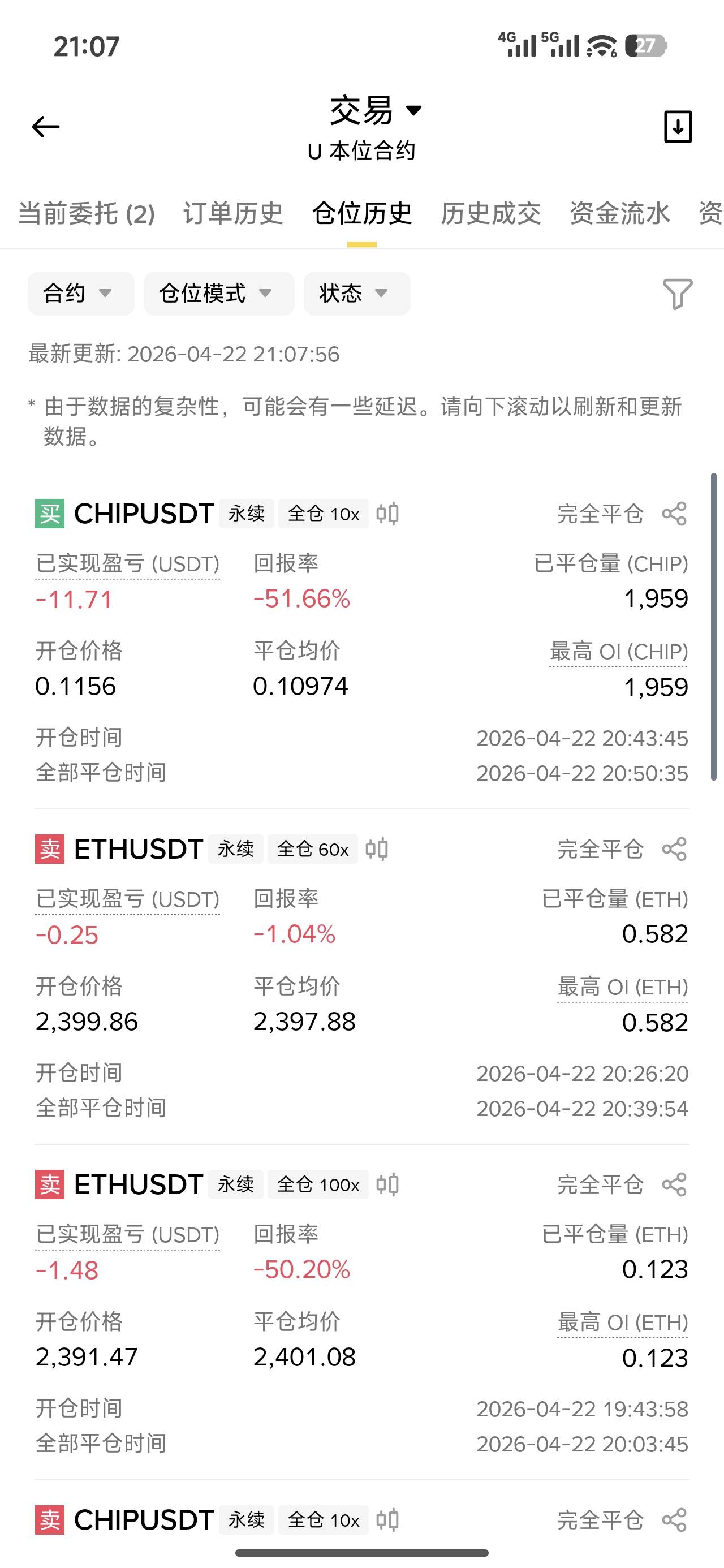 不知道你们合约怎么赚钱的
多进去就瀑布 空进去就爆拉
今天爆了4次仓

54 / 作者:挂壁好多年了 / 