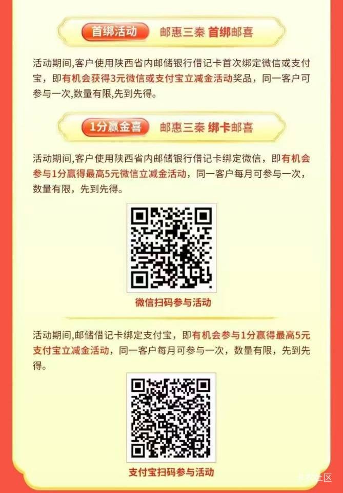 邮储陕西邮你享优惠1分赢金喜活动62 / 作者:又是这个橙子 / 