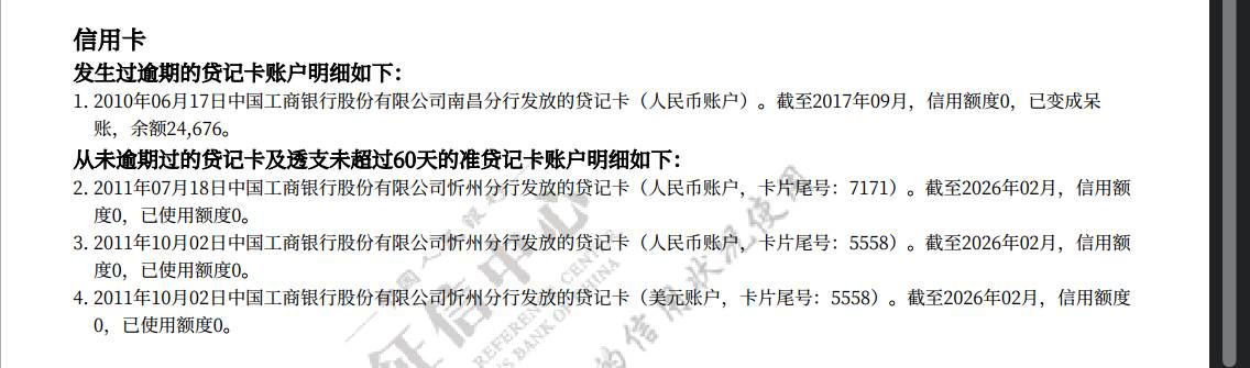 读书的时候学校统一办的卡，当时额度3000还是5000忘记了，已经呆账超10年了，2015-20175 / 作者:戎装。 / 