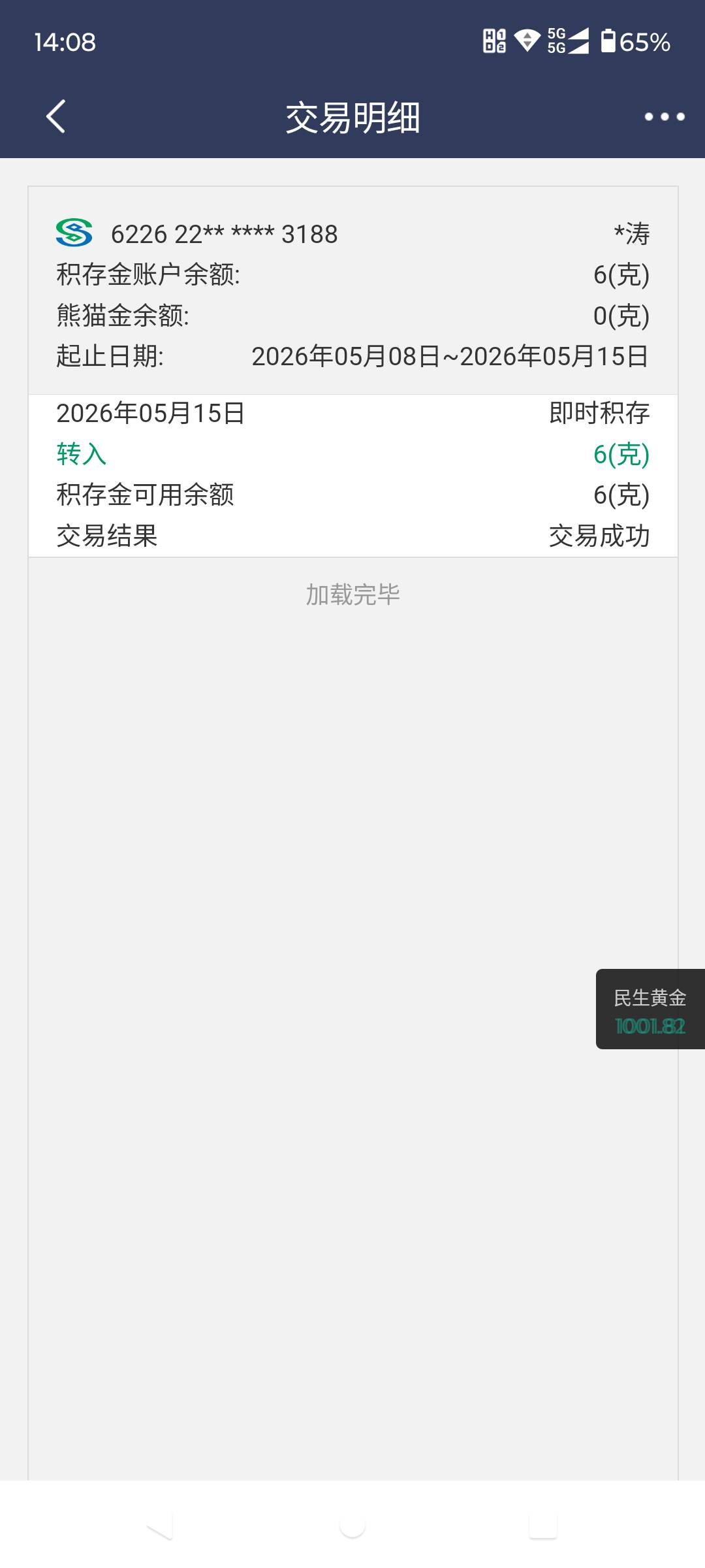 老哥们，民生积存金我能赚吗

77 / 作者:八下老哥 / 