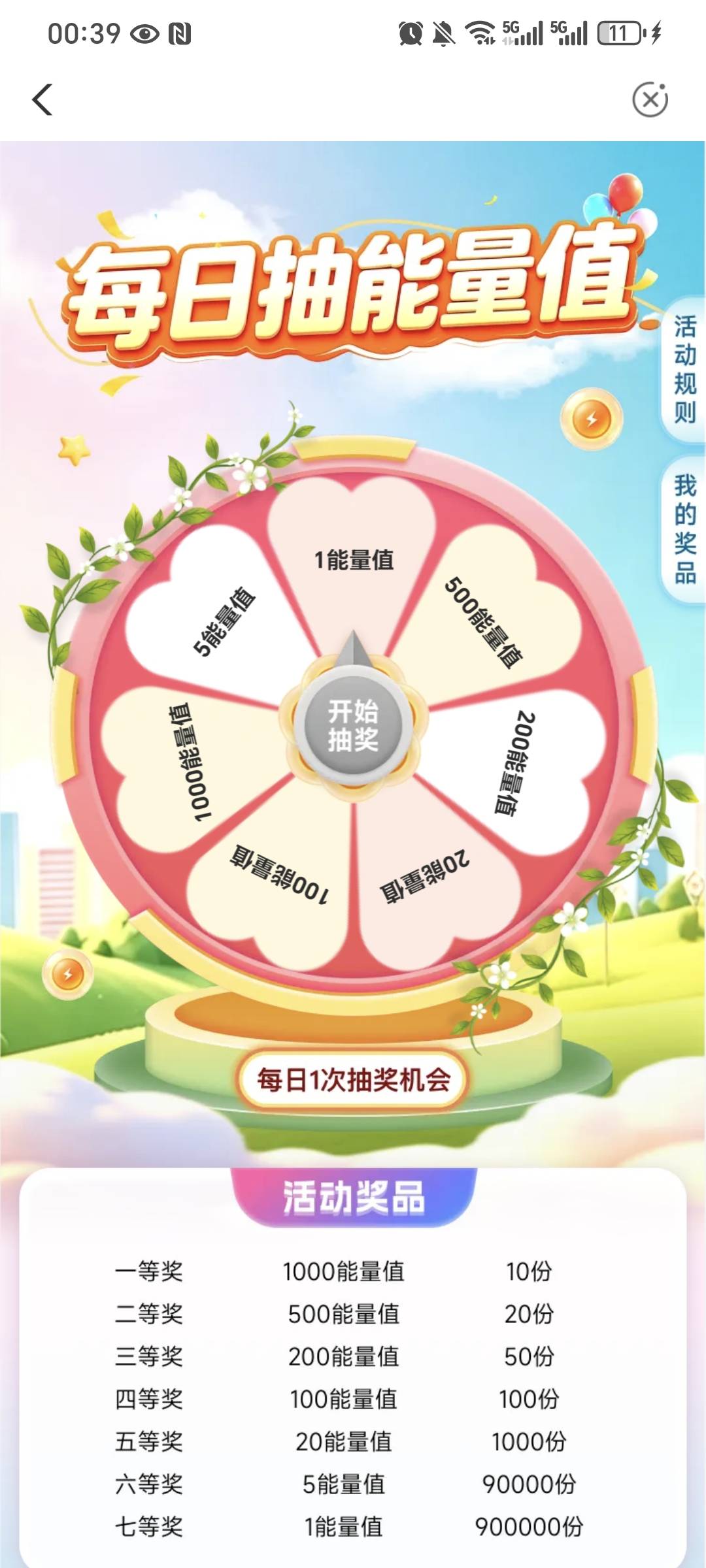 农业银行小豆乐园  横幅第一个快乐向前冲 去试试  我大号中了500能量能领前四个  小号80 / 作者:我爱小小孟 / 