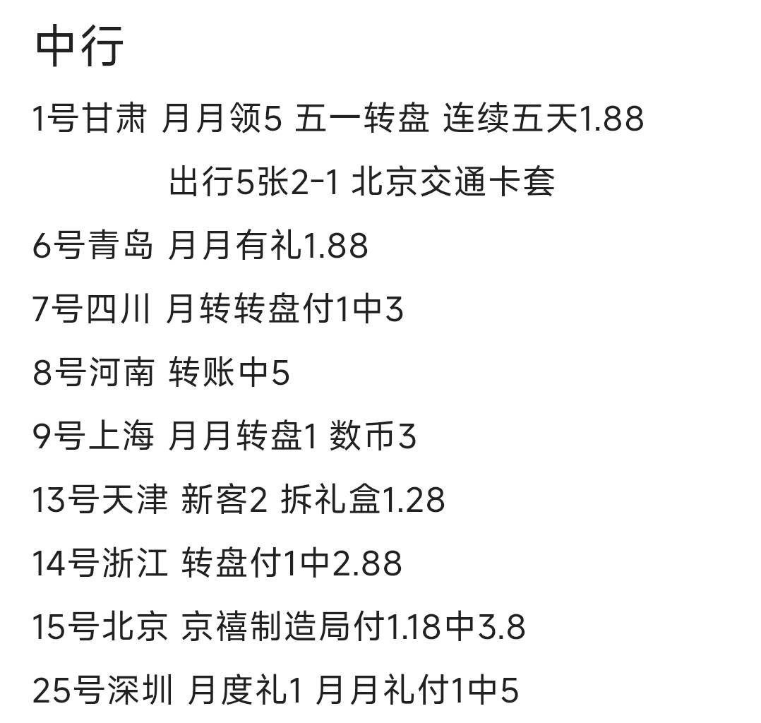 老哥们，中行飞了这些，还有啥遗漏的不，大家互享下，有一毛润都飞

70 / 作者:gaga2 / 