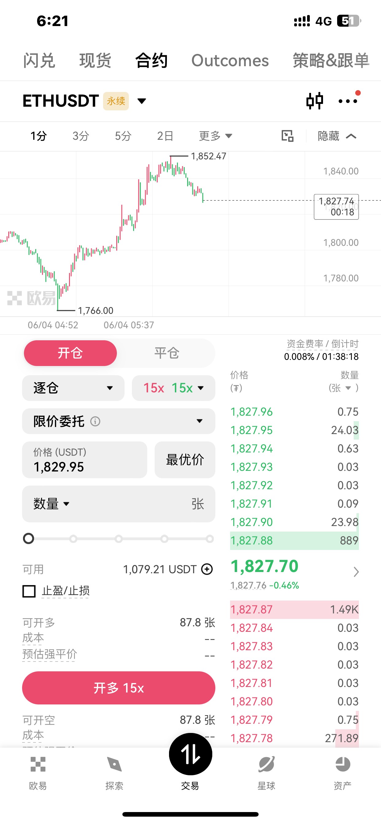 太太挂多小合适做多，刚刚保本跑了，拍大腿


4 / 作者:哈哈大爷 / 