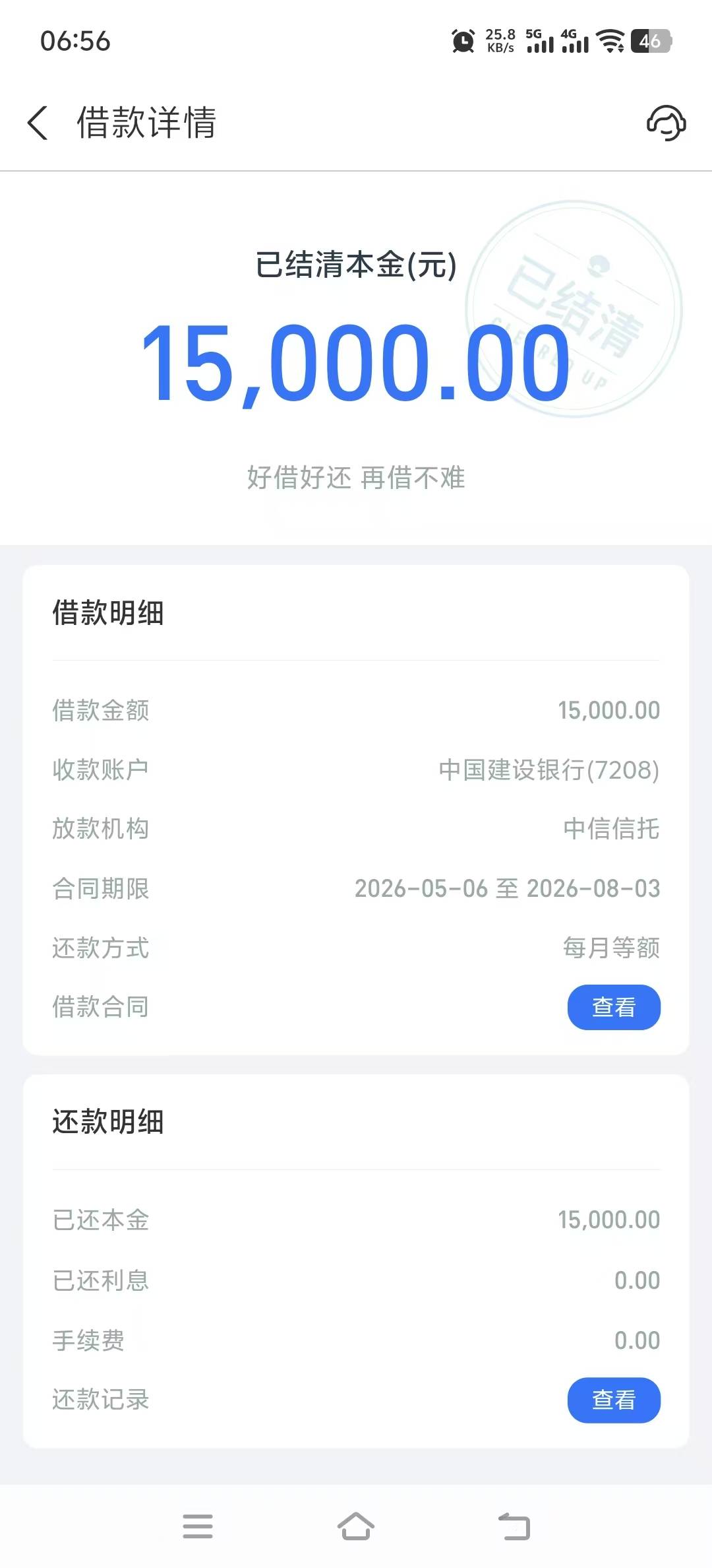 借呗两天下款4个，固定额度6千，5月份给了2w临时额度，6号出了1.5w30天免息就借出来了22 / 作者:Tims咖啡小铺 / 