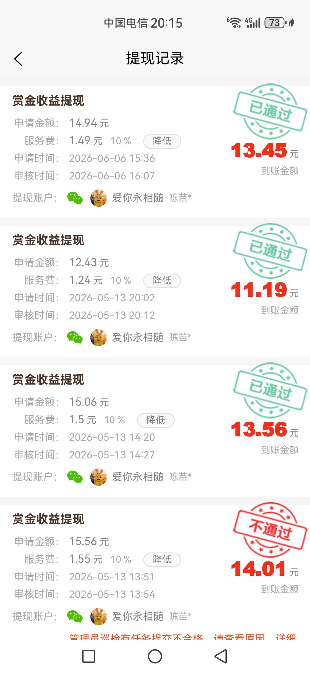 兄弟们，手机兼职项目，提现审核。哎呦我去了

6 / 作者:可不可以再爱你 / 