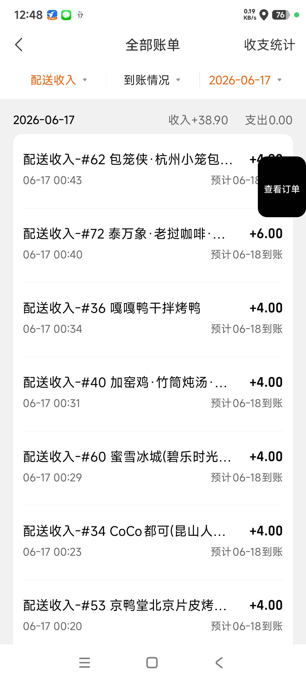 一趟九单用时45分钟最远的单是45分钟除了抢的首单超时的5分钟（这没办法抢的首单时间8 / 作者:39岁挂壁老大哥 / 