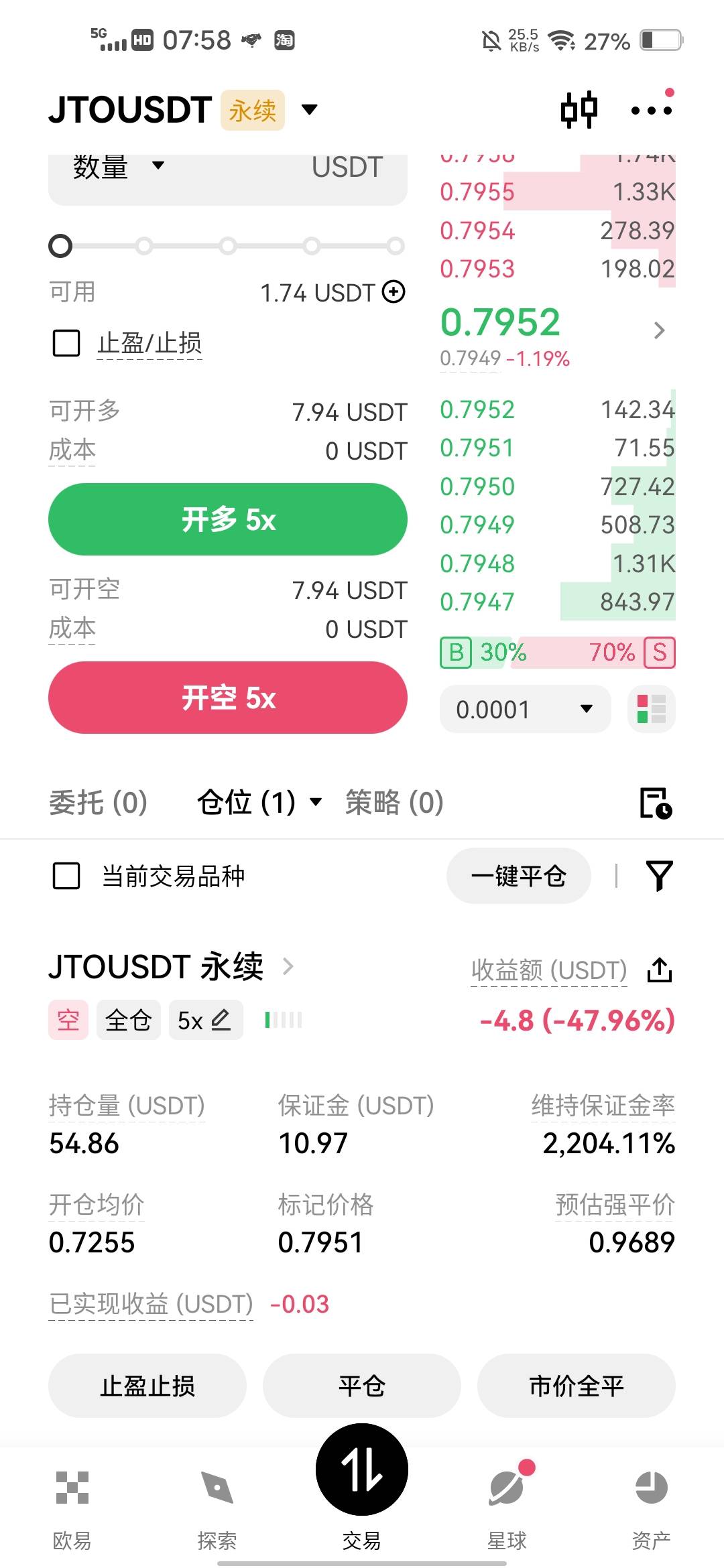 被T住了，昨天差一点爆了紧急增加保证金


65 / 作者:挂壁哥 / 