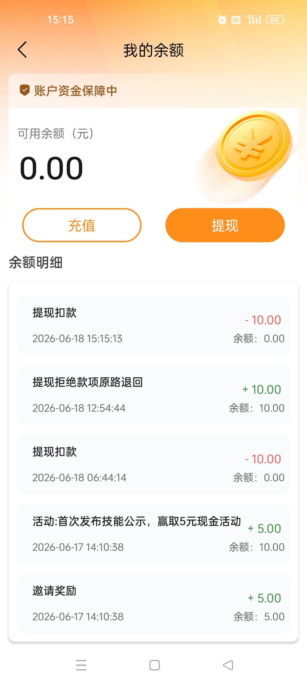 嗯来吧真的人人十毛，趣闲转看到的，每个月固定提现日为为8-18-28好像，早上提现没留66 / 作者:颓然的时钟 / 