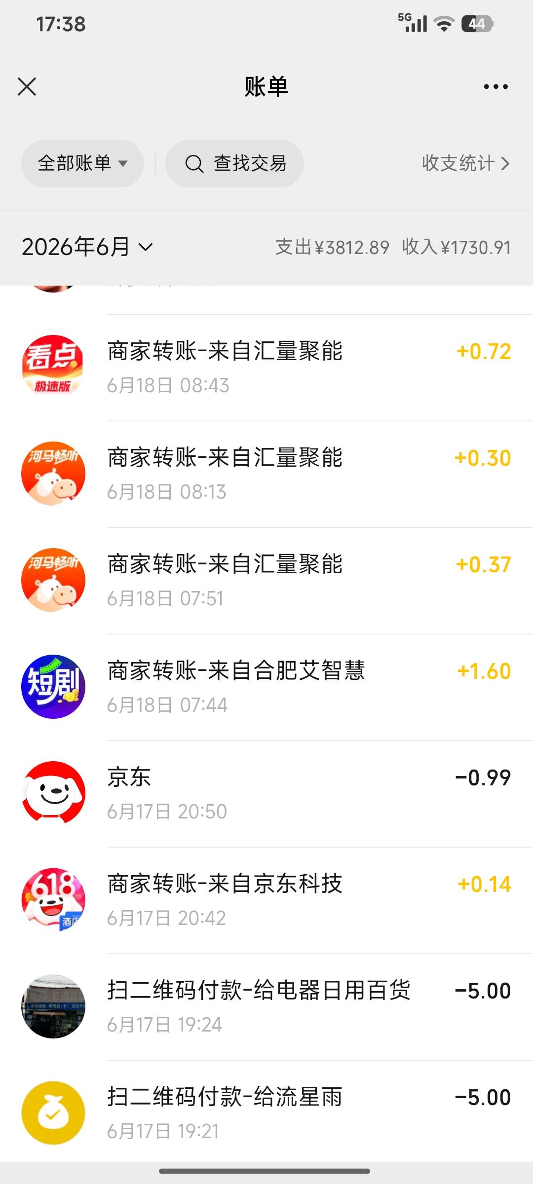 我的都是几毛  你们怎么那么多  好几十毛

18 / 作者:明天会好的通过 / 