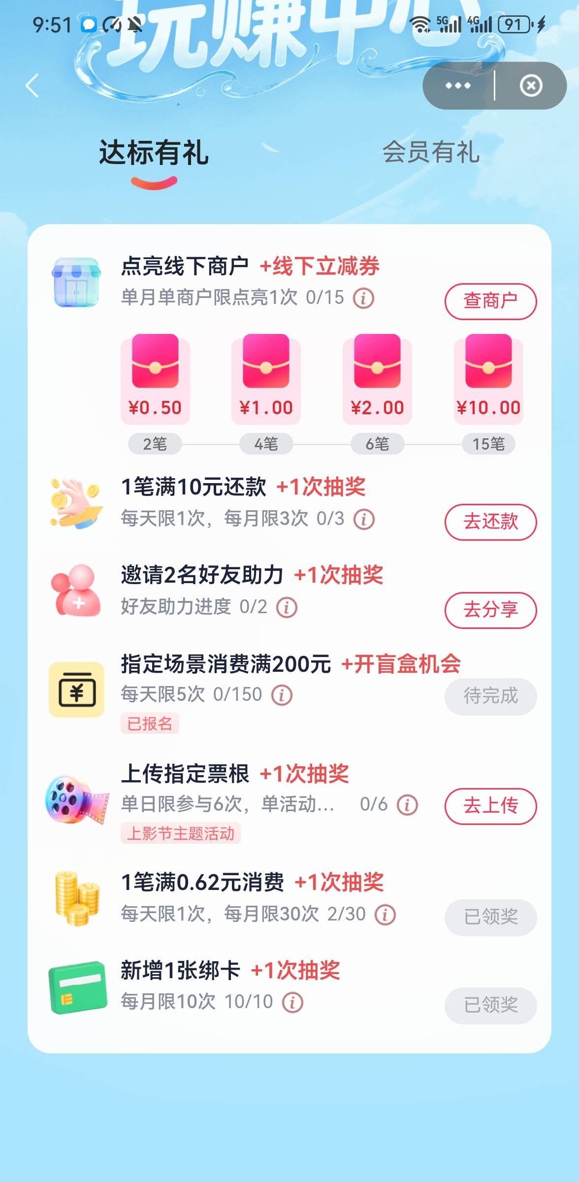 五六年前为了薅微信立减金羊毛开了一堆卡，现在绑了十张还有一堆没绑

68 / 作者:蝴蝶君- / 