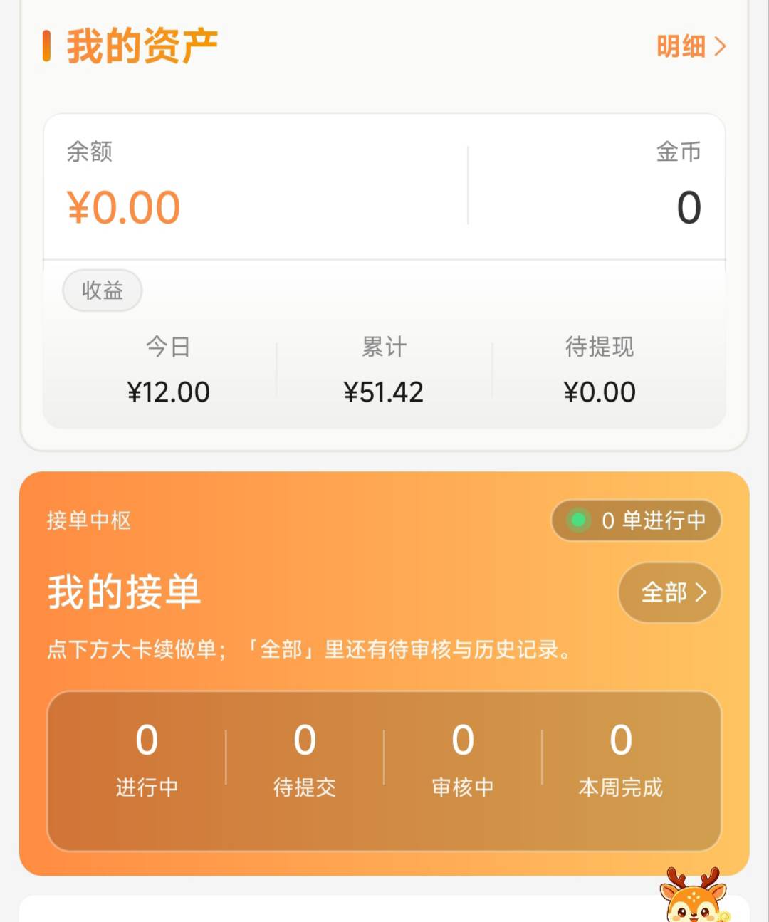 唯赏鹿新人。3个号，3个支。毕业。鱼上12做的大把。挂16等出的也不少！

68 / 作者:tired. / 