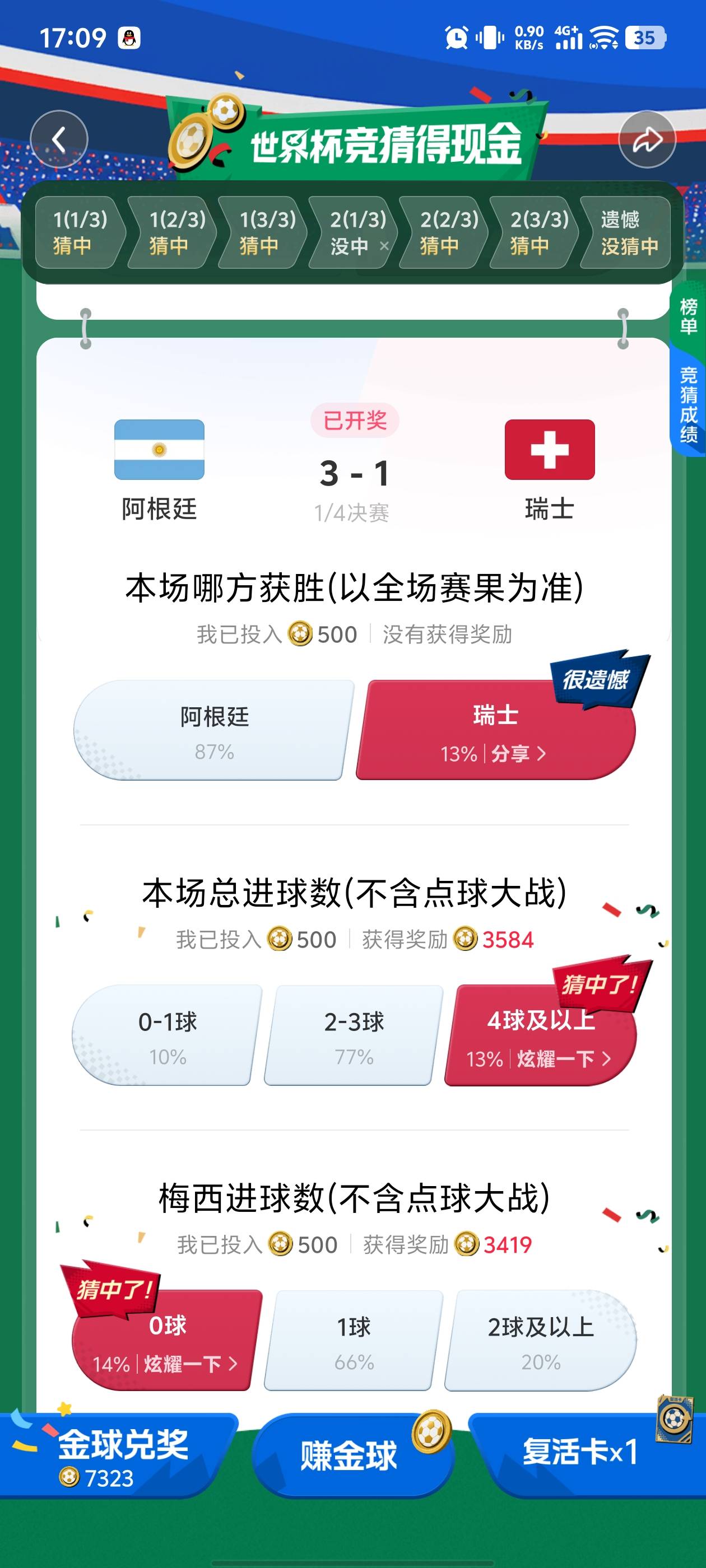 我也是不活了，本来可以得吃了的，都中了怎么就压了阿根廷输呢

14 / 作者:晴空免疫性 / 