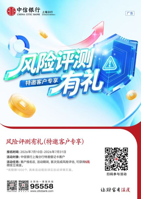 中信银行上海特邀客户专享风险评测有礼活动76 / 作者:cjx1 / 